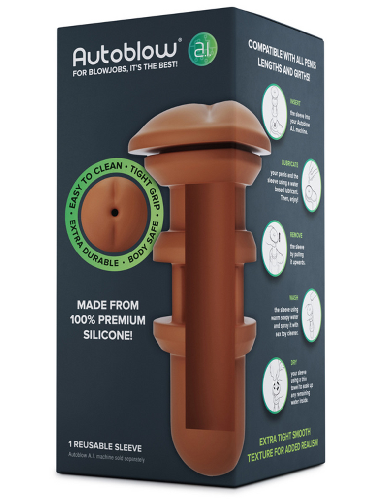 Autoblow-A.I.-Silicone-Anus-Sleeve-Brown
