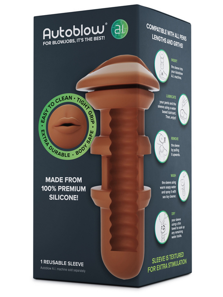 Autoblow-A.I.-Silicone-Mouth-Sleeve-Brown