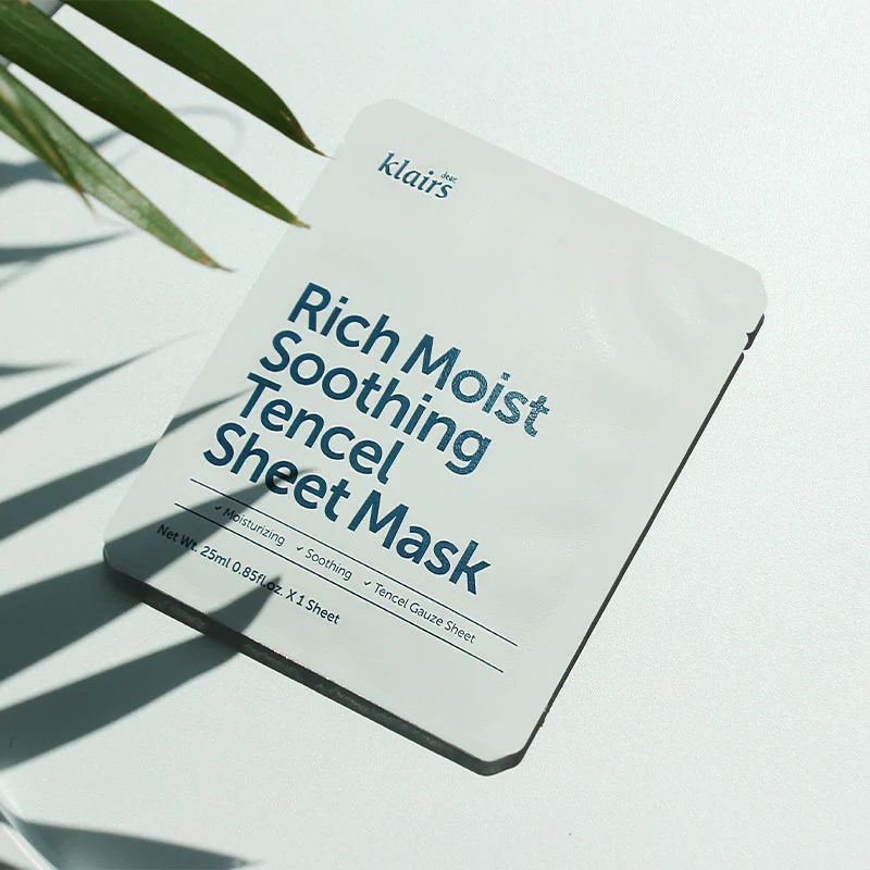 KLAIRS-Rich-Moist-Soothing-Tencel-Sheet-Mask-Texture-BONIIK-Best-Korean-Skincare